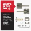imageKwikset Halifax Vacant Occupied Bathroom Door Handle Lock Privacy Door Lever with Indicator Matte BlackGunmetal