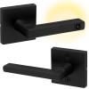 imageKwikset Halifax Vacant Occupied Bathroom Door Handle Lock Privacy Door Lever with Indicator Matte BlackMatte Black