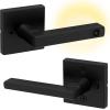 imageKwikset Halifax Vacant Occupied Bathroom Door Handle Lock Privacy Door Lever with Indicator Matte BlackMatte Black