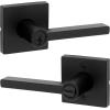 imageKwikset Halifax Vacant Occupied Bathroom Door Handle Lock Privacy Door Lever with Indicator Matte BlackMatte Black