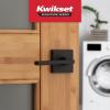 imageKwikset Halifax Vacant Occupied Bathroom Door Handle Lock Privacy Door Lever with Indicator Matte BlackMatte Black
