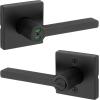 imageKwikset Halifax Vacant Occupied Bathroom Door Handle Lock Privacy Door Lever with Indicator Matte BlackMatte Black