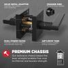 imageKwikset Halifax Vacant Occupied Bathroom Door Handle Lock Privacy Door Lever with Indicator Matte BlackMatte Black