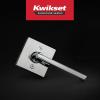 imageKwikset Halifax Vacant Occupied Bathroom Door Handle Lock Privacy Door Lever with Indicator Matte BlackPolished Chrome
