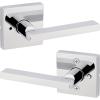 imageKwikset Halifax Vacant Occupied Bathroom Door Handle Lock Privacy Door Lever with Indicator Matte BlackPolished Chrome