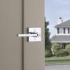 imageKwikset Halifax Vacant Occupied Bathroom Door Handle Lock Privacy Door Lever with Indicator Matte BlackPolished Chrome
