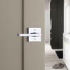 imageKwikset Halifax Vacant Occupied Bathroom Door Handle Lock Privacy Door Lever with Indicator Matte BlackPolished Chrome