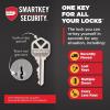 imageKwikset Halifax Vacant Occupied Bathroom Door Handle Lock Privacy Door Lever with Indicator Matte BlackPolished Chrome