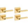imageKwikset Halifax Vacant Occupied Bathroom Door Handle Lock Privacy Door Lever with Indicator Matte BlackSatin Brass
