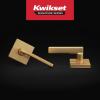 imageKwikset Halifax Vacant Occupied Bathroom Door Handle Lock Privacy Door Lever with Indicator Matte BlackSatin Brass