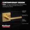 imageKwikset Halifax Vacant Occupied Bathroom Door Handle Lock Privacy Door Lever with Indicator Matte BlackSatin Brass