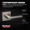 imageKwikset Halifax Vacant Occupied Bathroom Door Handle Lock Privacy Door Lever with Indicator Matte BlackSatin Nickel
