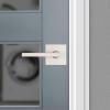 imageKwikset Halifax Vacant Occupied Bathroom Door Handle Lock Privacy Door Lever with Indicator Matte BlackSatin Nickel