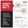 imageKwikset Halifax Vacant Occupied Bathroom Door Handle Lock Privacy Door Lever with Indicator Matte BlackSatin Nickel