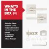 imageKwikset Halifax Vacant Occupied Bathroom Door Handle Lock Privacy Door Lever with Indicator Matte BlackSatin Nickel