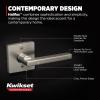imageKwikset Halifax Vacant Occupied Bathroom Door Handle Lock Privacy Door Lever with Indicator Matte BlackSatin Nickel