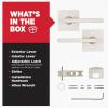 imageKwikset Halifax Vacant Occupied Bathroom Door Handle Lock Privacy Door Lever with Indicator Matte BlackSatin Nickel