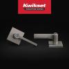 imageKwikset Halifax Vacant Occupied Bathroom Door Handle Lock Privacy Door Lever with Indicator Matte BlackSatin Nickel