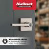 imageKwikset Halifax Vacant Occupied Bathroom Door Handle Lock Privacy Door Lever with Indicator Matte BlackSatin Nickel