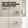 imageKwikset Halifax Vacant Occupied Bathroom Door Handle Lock Privacy Door Lever with Indicator Matte BlackSatin Nickel