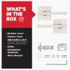 imageKwikset Halifax Vacant Occupied Bathroom Door Handle Lock Privacy Door Lever with Indicator Matte BlackSatin Nickel