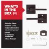 imageKwikset Halifax Vacant Occupied Bathroom Door Handle Lock Privacy Door Lever with Indicator Matte BlackVenetian Bronze