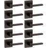 imageKwikset Halifax Vacant Occupied Bathroom Door Handle Lock Privacy Door Lever with Indicator Matte BlackVenetian Bronze
