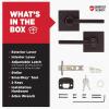 imageKwikset Halifax Vacant Occupied Bathroom Door Handle Lock Privacy Door Lever with Indicator Matte BlackVenetian Bronze
