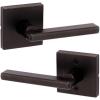 imageKwikset Halifax Vacant Occupied Bathroom Door Handle Lock Privacy Door Lever with Indicator Matte BlackVenetian Bronze