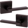 imageKwikset Halifax Vacant Occupied Bathroom Door Handle Lock Privacy Door Lever with Indicator Matte BlackVenetian Bronze