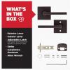 imageKwikset Halifax Vacant Occupied Bathroom Door Handle Lock Privacy Door Lever with Indicator Matte BlackVenetian Bronze