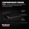 imageKwikset Halifax Vacant Occupied Bathroom Door Handle Lock Privacy Door Lever with Indicator Matte BlackVenetian Bronze
