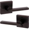 imageKwikset Halifax Vacant Occupied Bathroom Door Handle Lock Privacy Door Lever with Indicator Matte BlackVenetian Bronze
