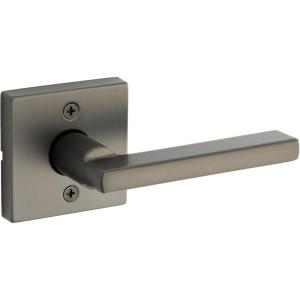 imageKwikset Halifax Vacant Occupied Bathroom Door Handle Lock Privacy Door Lever with Indicator Matte BlackGunmetal