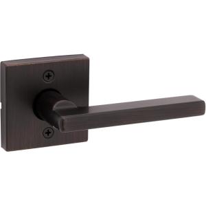 imageKwikset Halifax Vacant Occupied Bathroom Door Handle Lock Privacy Door Lever with Indicator Matte BlackVenetian Bronze