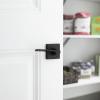 imageKwikset Ladera Dummy Door Handle Single Sided Lever for Closets French Double Doors and Pantry Matte Black NonTurning Left Handed Interior PushPull Lever