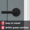 imageKwikset 91550030 Milan Door Handle Lever with Modern Contemporary Slim Round Design for Home Bedroom or Bathroom Privacy in Iron Matte BlackMatte Black