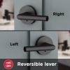 imageKwikset 91550030 Milan Door Handle Lever with Modern Contemporary Slim Round Design for Home Bedroom or Bathroom Privacy in Iron Matte BlackMatte Black